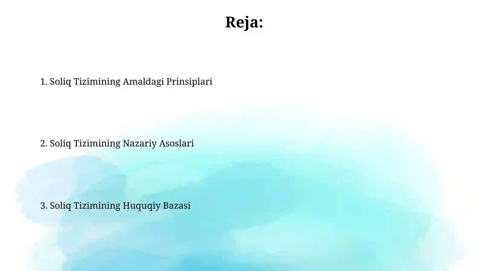 Soliq tizimining nazariy asoslari va huquqiy bazasi 2