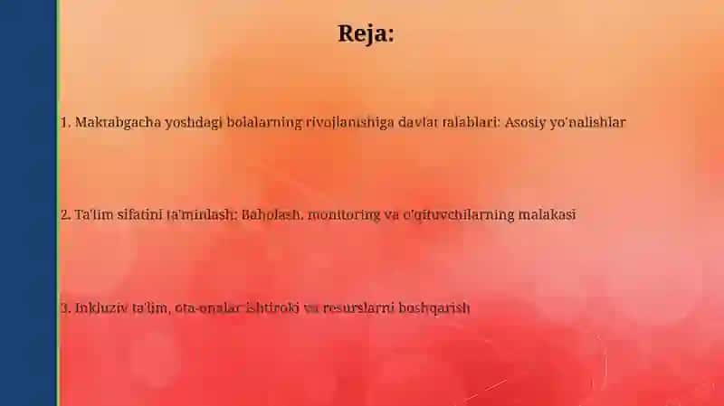 Maktabgacha yoshdagi bolalar rivojlanishiga qoyiladigan davlat talablari 2