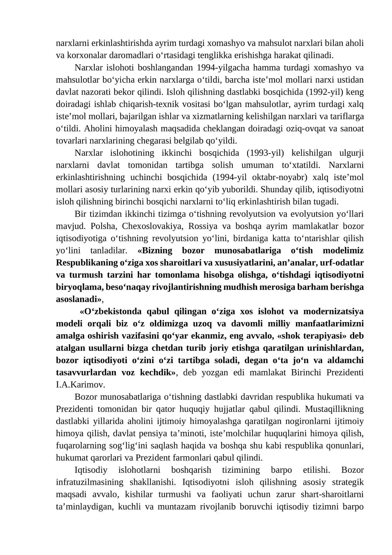 Iqtisodiy islohotlar, xususiy mulkchilikning shakllanishi 2