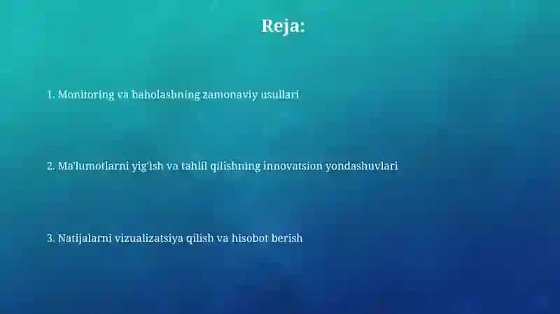 Nazorat qilish va baholashning zamonaviy usullari 2