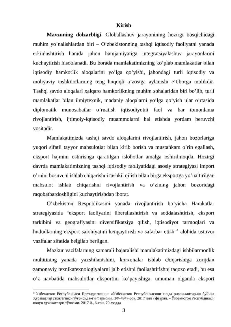 O‘zbekistonning dunyoning rivojlangan davlatlari bilan iqtisodiy hamkorligi 2