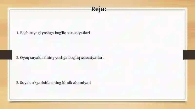 Chanoq va oyoq suyakalarining yoshga nisbatan xususiyatlari 2