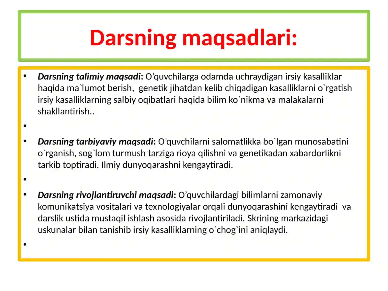 ODAMDA UCHRAYDIGAN IRSIY KASALLIKLAR. REPRODUKTIV SALOMATLIK 2
