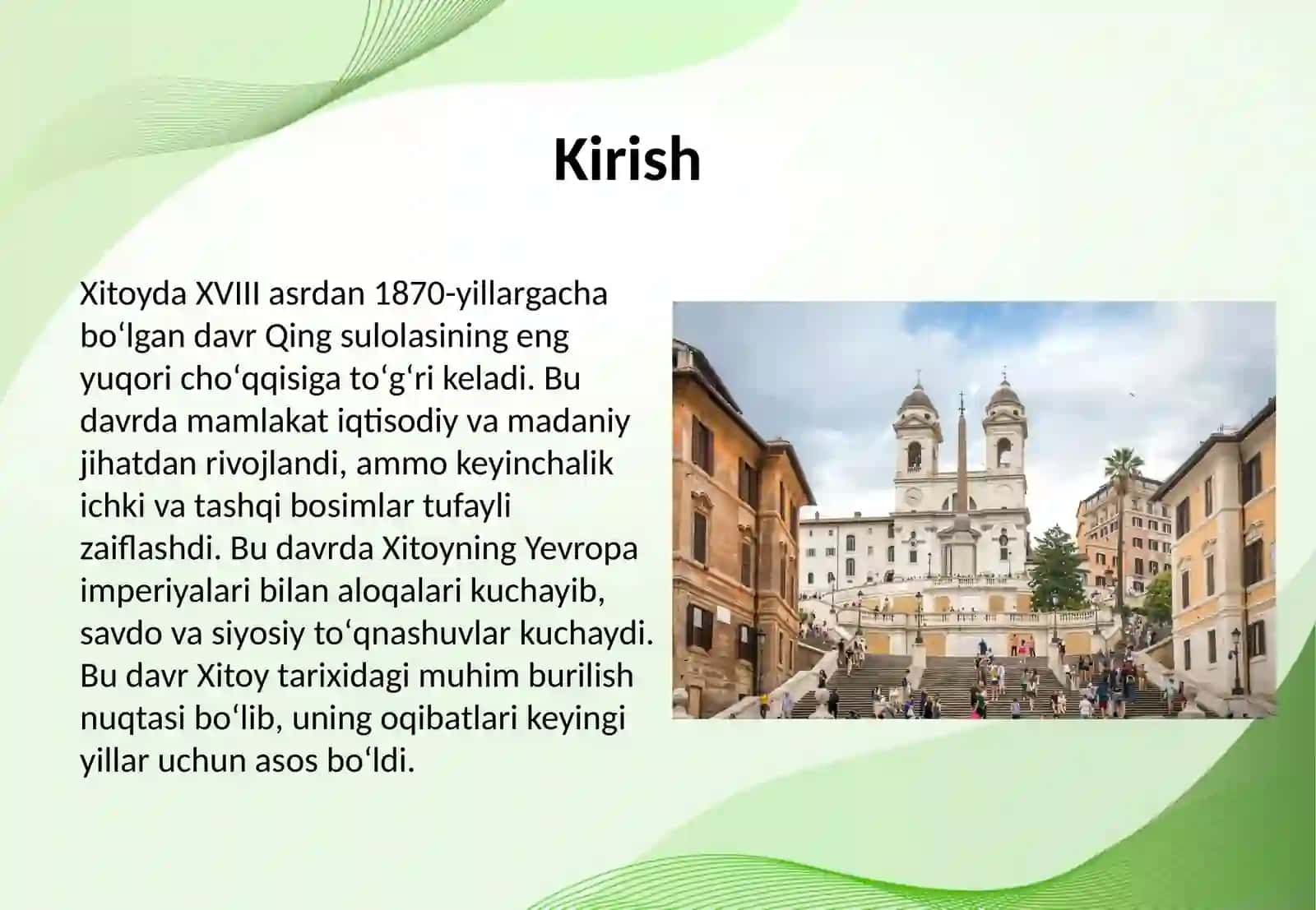 XVIII asrdan 1870-yillargacha boʻlgan davrda XITOY 2
