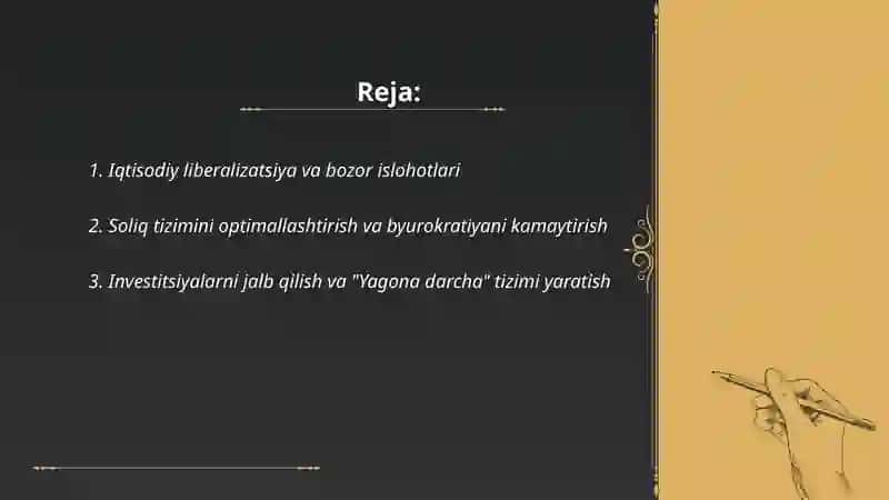 Iqtisodiy liberalizatsiya va bozor islohotlari 2