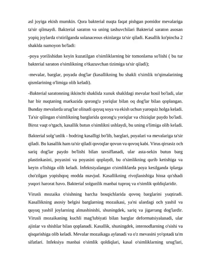 Bakterial va virusli kasalliklarning tarqalishi, yuqishi va ularning oldini olish chora-tadbirlari 2