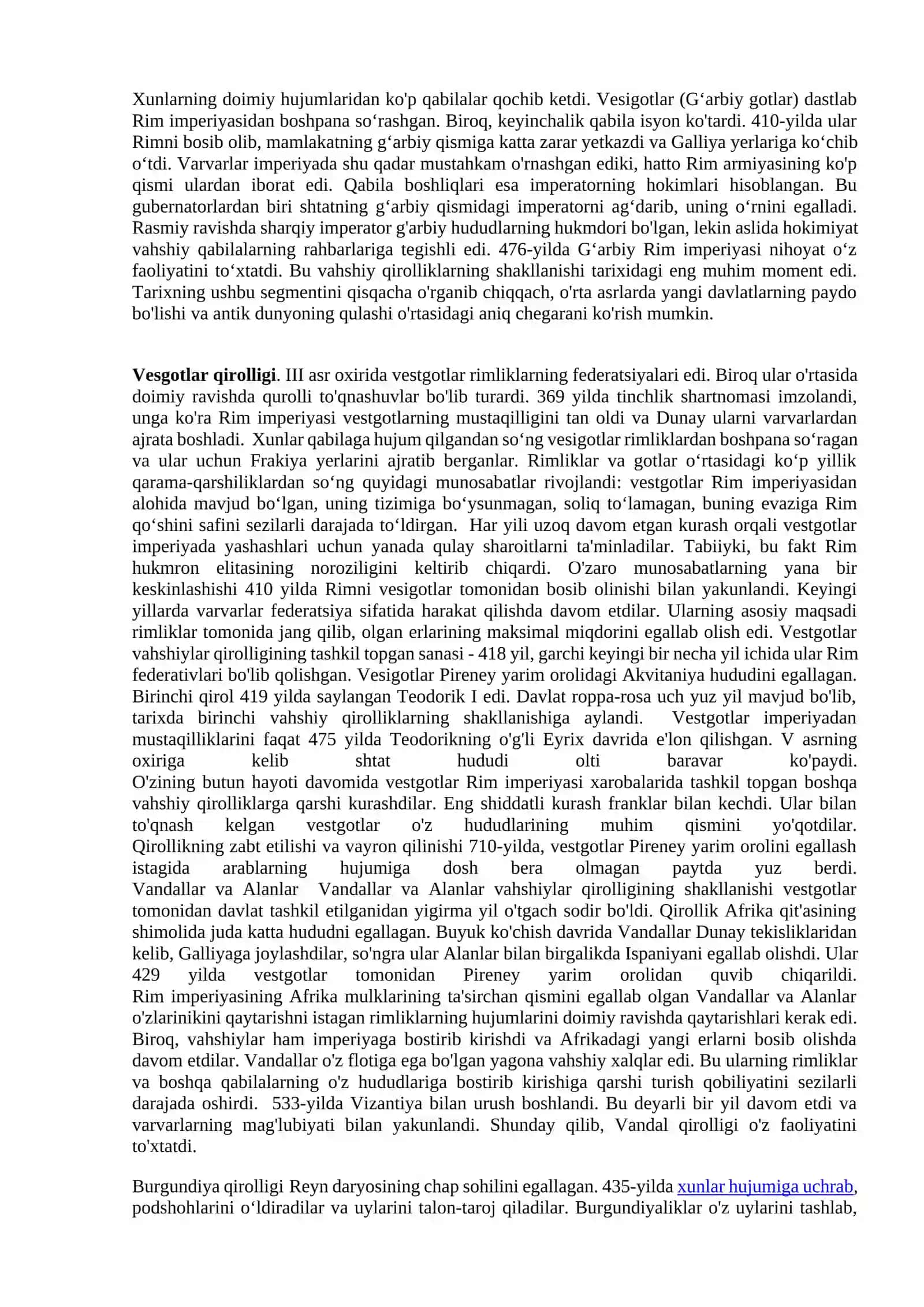 Rim imperiyasining inqirozi. Varvar qirolliklarining tashkil topishi 2