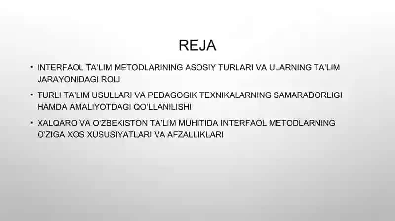Interfaol ta’lim metodlari tasnifi 2
