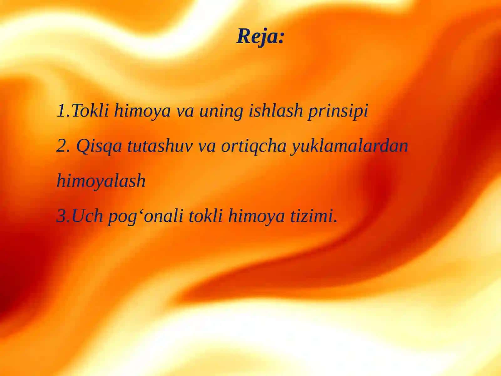 Uch pog‘onali tokli himoyalar 2