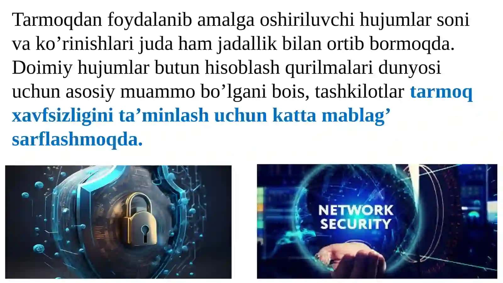 Tarmoq xavfsizligi. Xavfsiz aloqa xususiyatlari.Kriptografiyatamoyillari.Kompyuterxavfsizligi 2