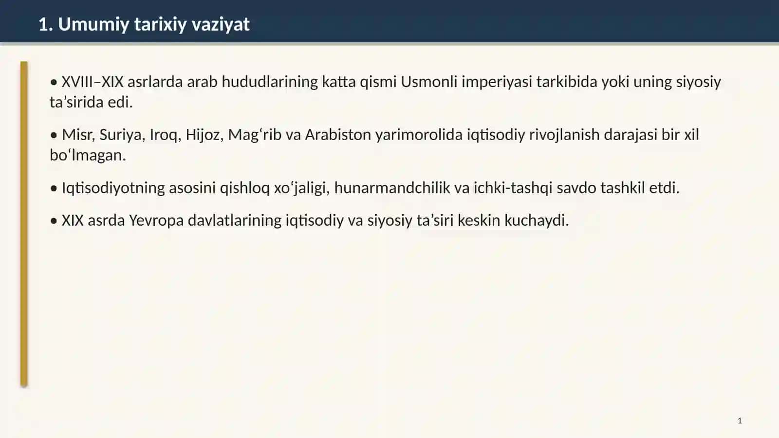 XVIII XIX asrlarda Arab mamlakatlari siyosiy hayoti 2