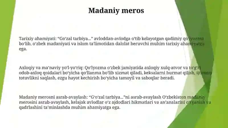 Go'Zal Tarbiya Eng Yaxshi Meros Odob Va Ahloq Mupmala Madaniyati 2