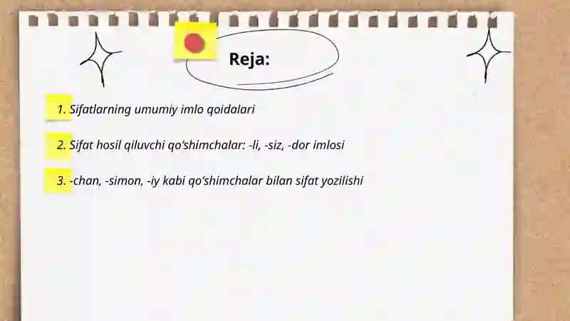 Sifatlarning imlosi 2