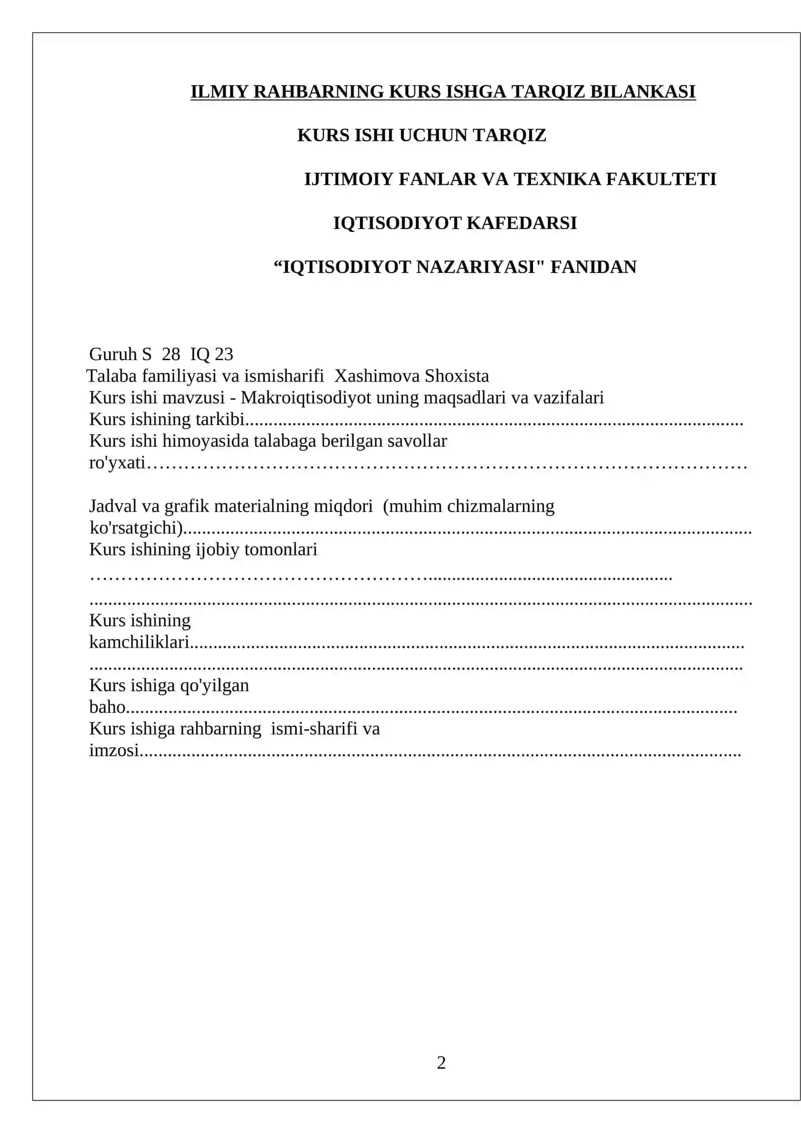 Makroiqtisodiyot uning maqsadlari va vazifalari 2