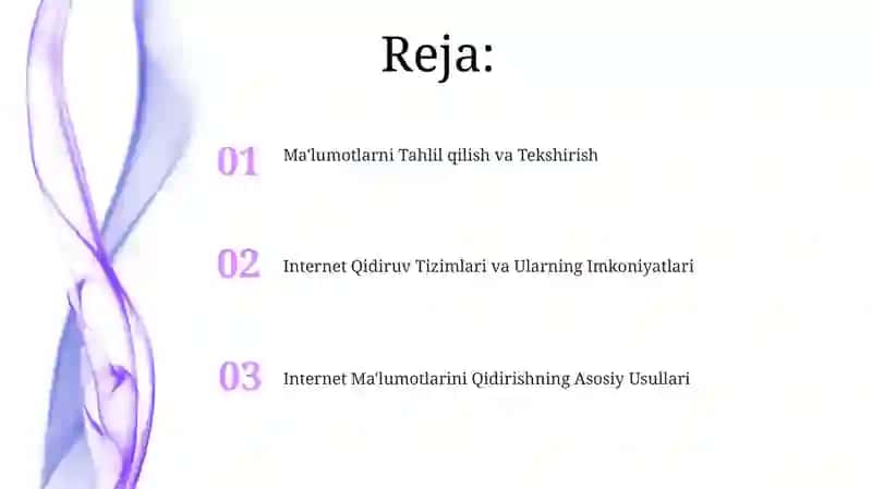 Ma'lumotlarni Tahlil qilish va Tekshirish 2