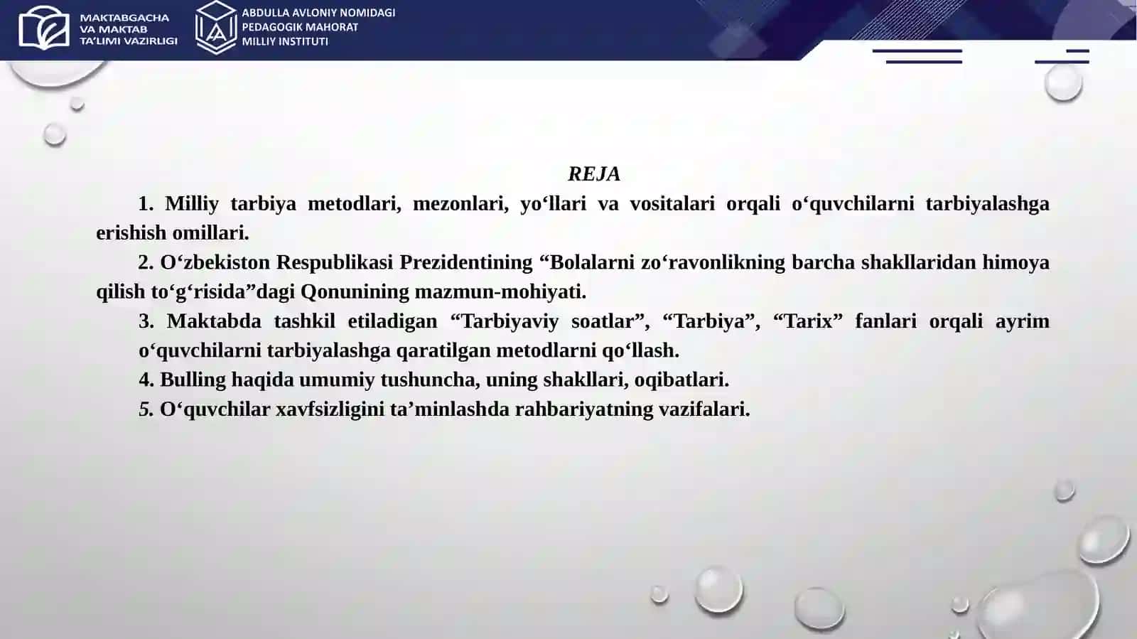O‘QUVCHILAR XAVFSIZLIGINI TA’MINLASHDA DIREKTOR O‘RINBOSARINING VAZIFALARI 2