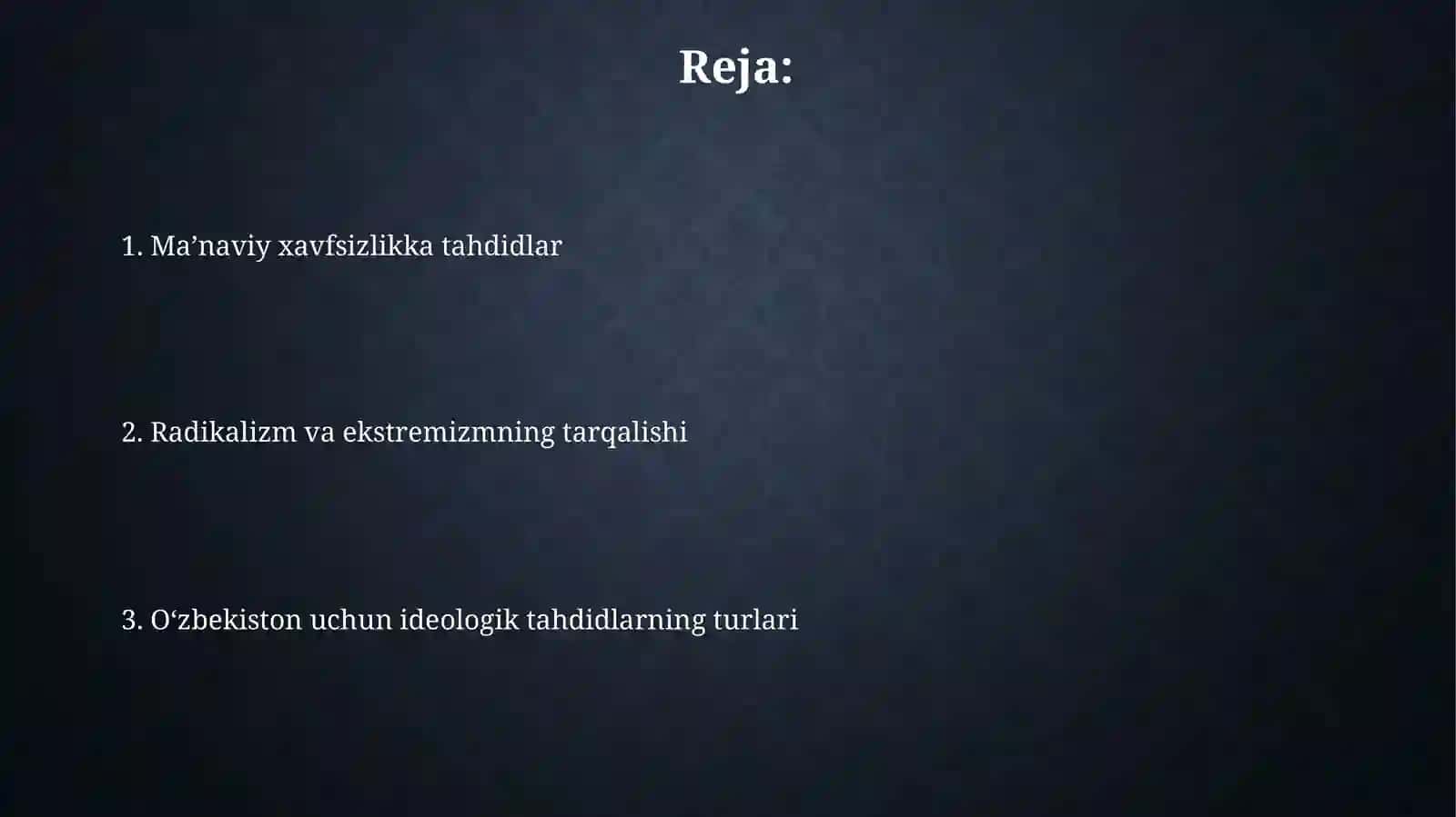 Oʻzbekistonga xuruj qilayotgan mafkuraviy tahdidlar va ularning turlari 2