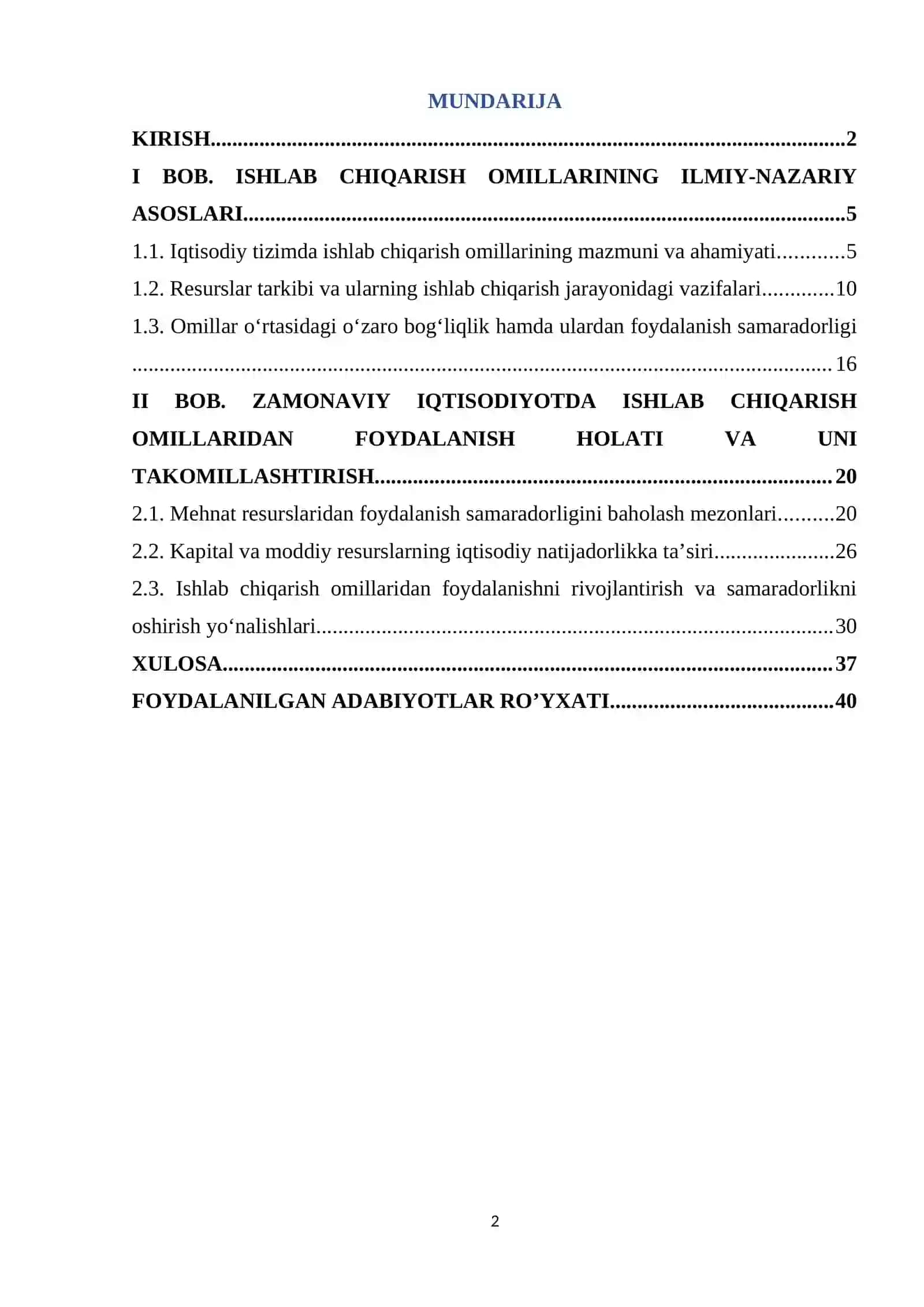 Ishlab chiqarish omillarining iqtisodiy mohiyati 2