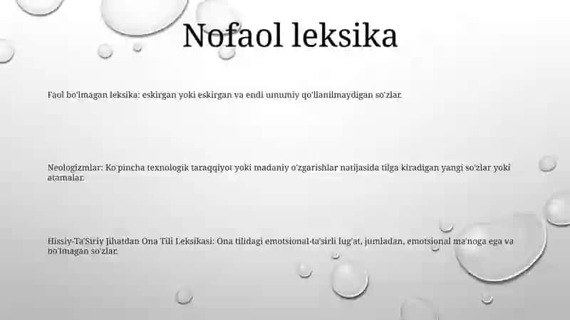 Ona Tilining Nofaol Leksikasi, Neologizmlar. Hissiy-Ta'Siriy Jihatdan Ona Tili Leksikasi; Umumis'Temoldagi Hissiy-Ta'Siriy Bo'Yoqsiz Va Bo'Yoqdor So'Zlar 2