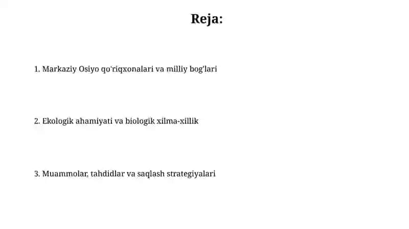 Markaziy Osiyo qo'riqxonalari va milliy bog'lari 2