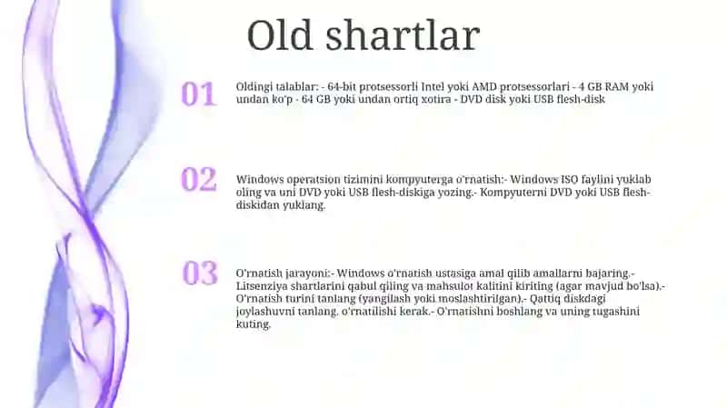 Windows Operatsion Tizimini Kompyuterga Òrnatish 2