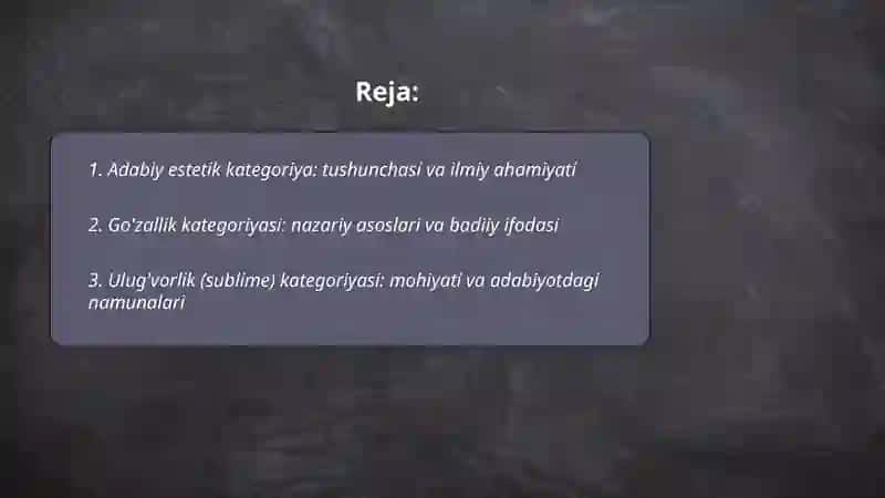 Adabiy estetik kategoriyalar 2