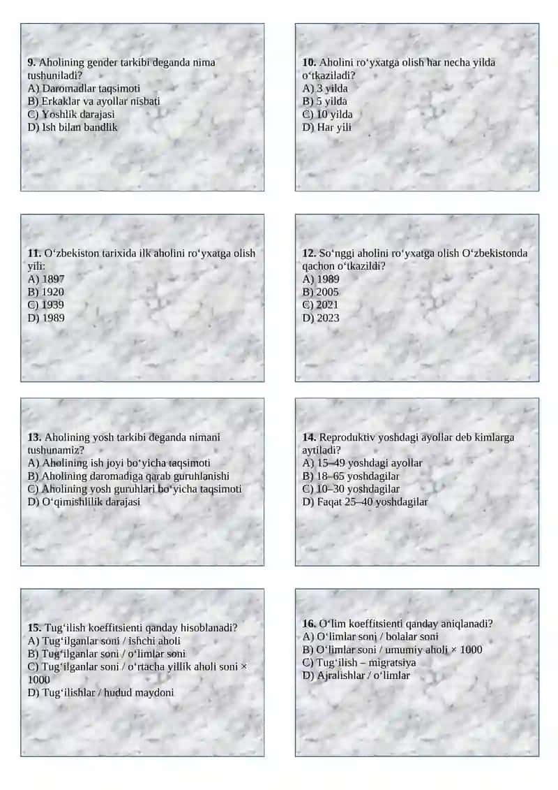 Aholi statistikasi 2