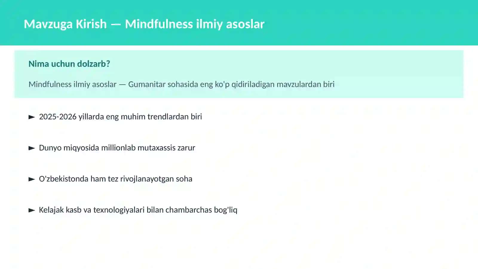 Mindfulness ilmiy asoslar 2