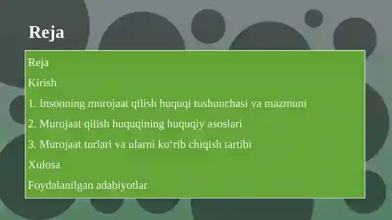 Insonning murojaat qilish huquqi tushunchasi 2