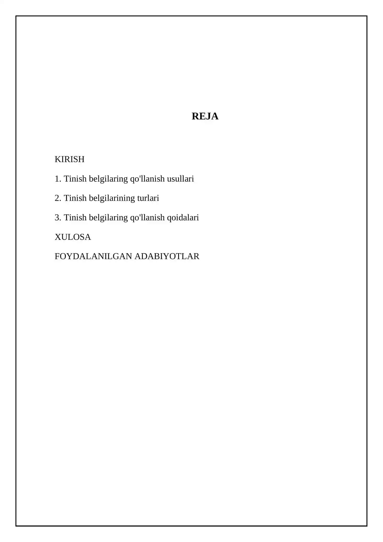 Tinish belgilari 2