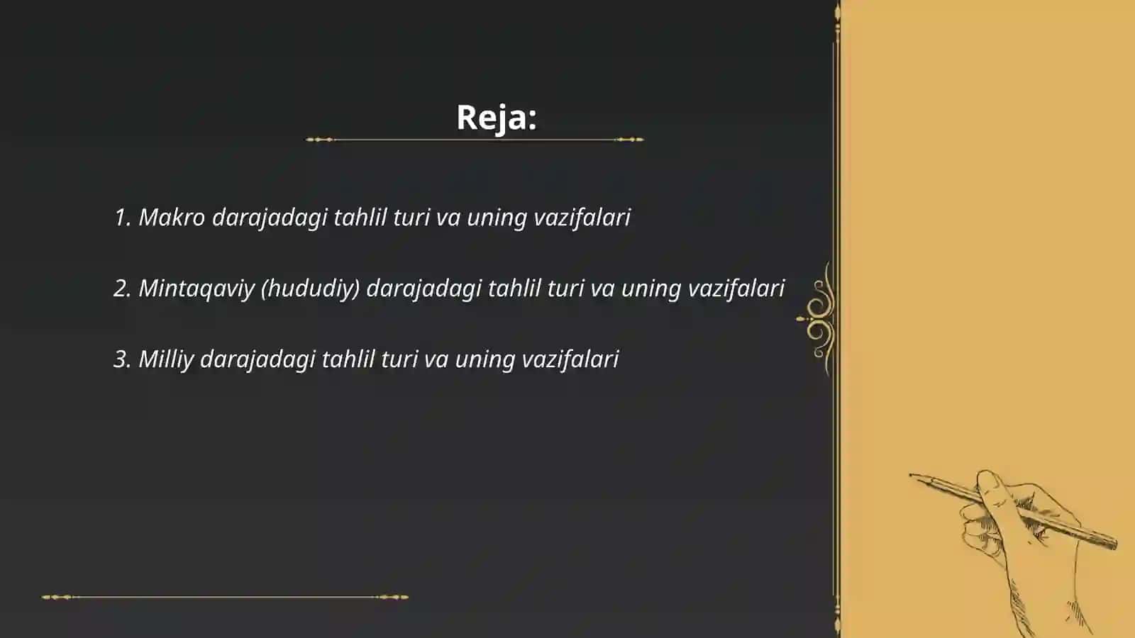 Kompyuterlashtirish darajasi bo'yicha ijtimoiy-iqtisodiy jarayonlarini o'rganish bo'yicha o'rganilayotgan ob'ektni qamrab olish darajasiga ko'ra tahlil turlari va ularning vazifasi 2
