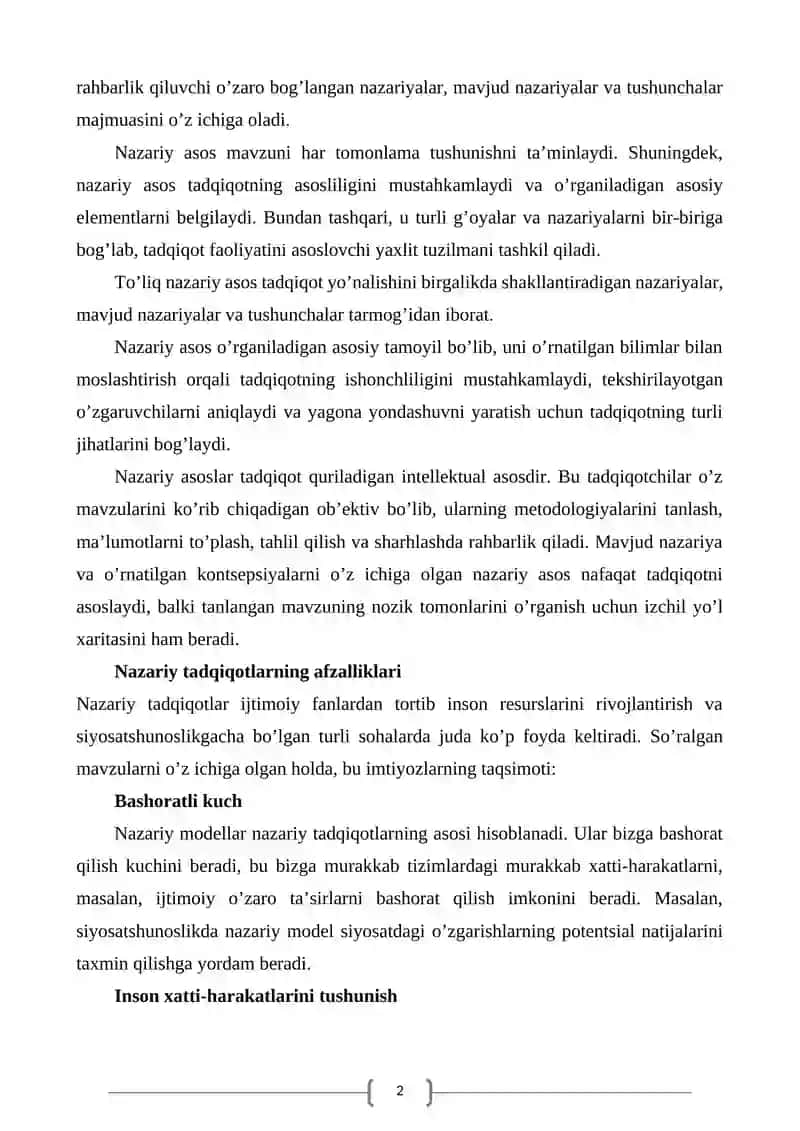 Nazariy tadqiqotning masalalari va usullari 2