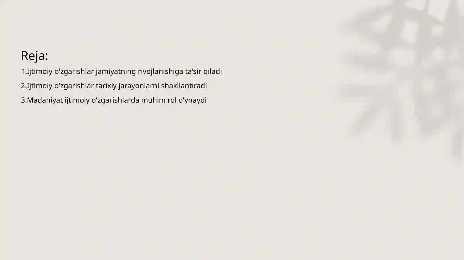 Ijtimoiy o'zgarishlar 2