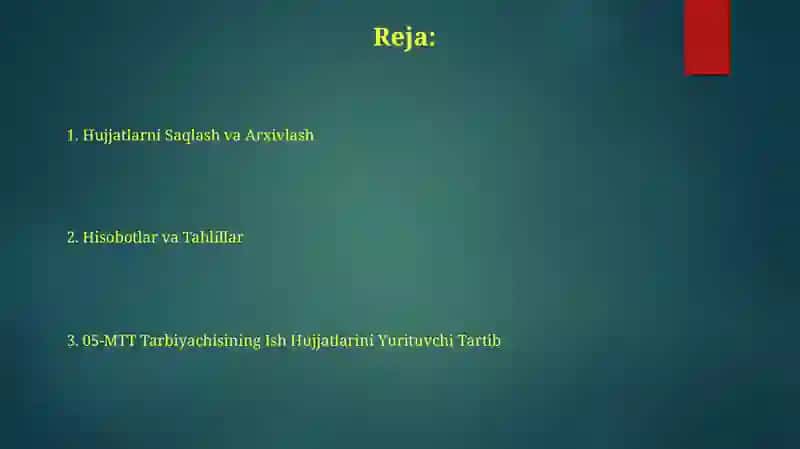 05-MTT Tarbiyachining Ish Hujjatlari Tartibi 2