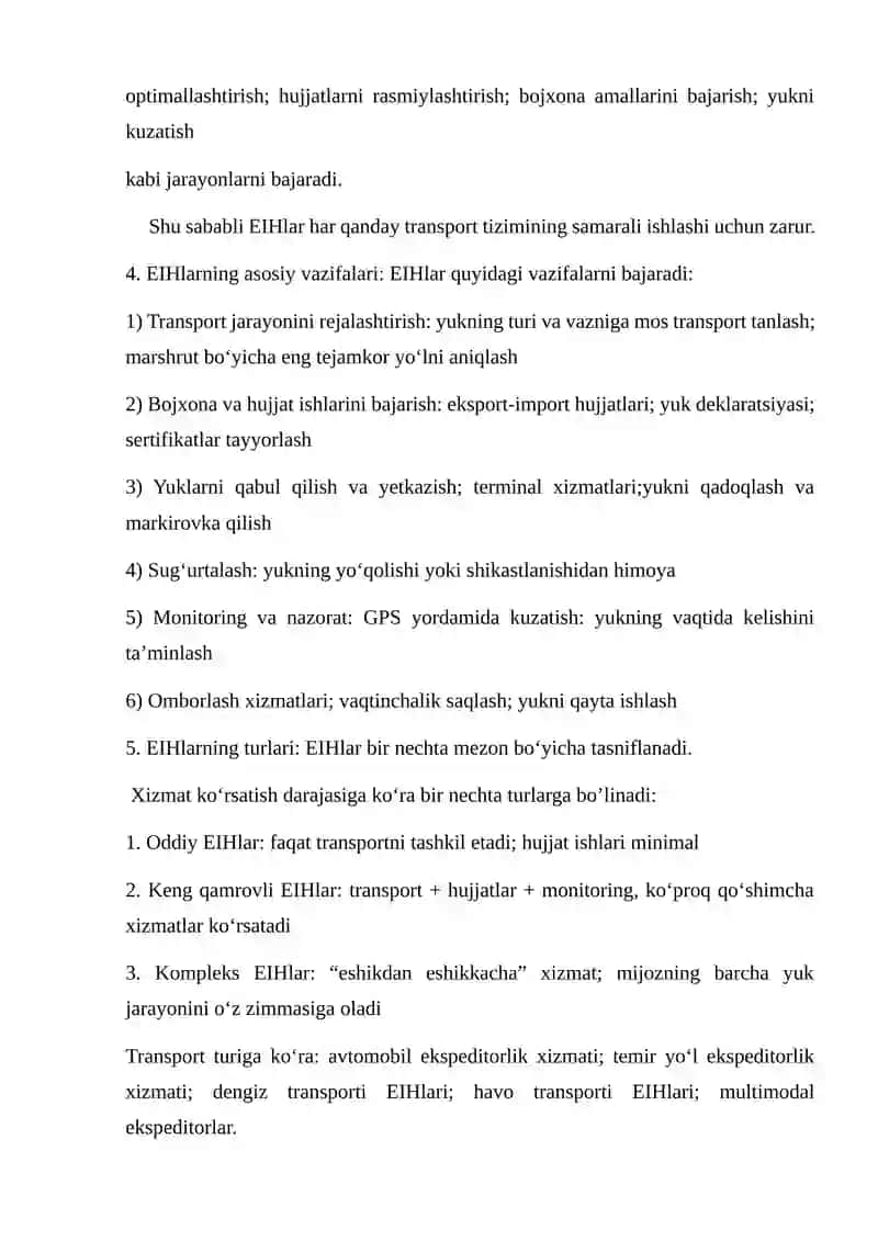 EIHlar, ularning turlari va tashkil etish zaruriyati 2