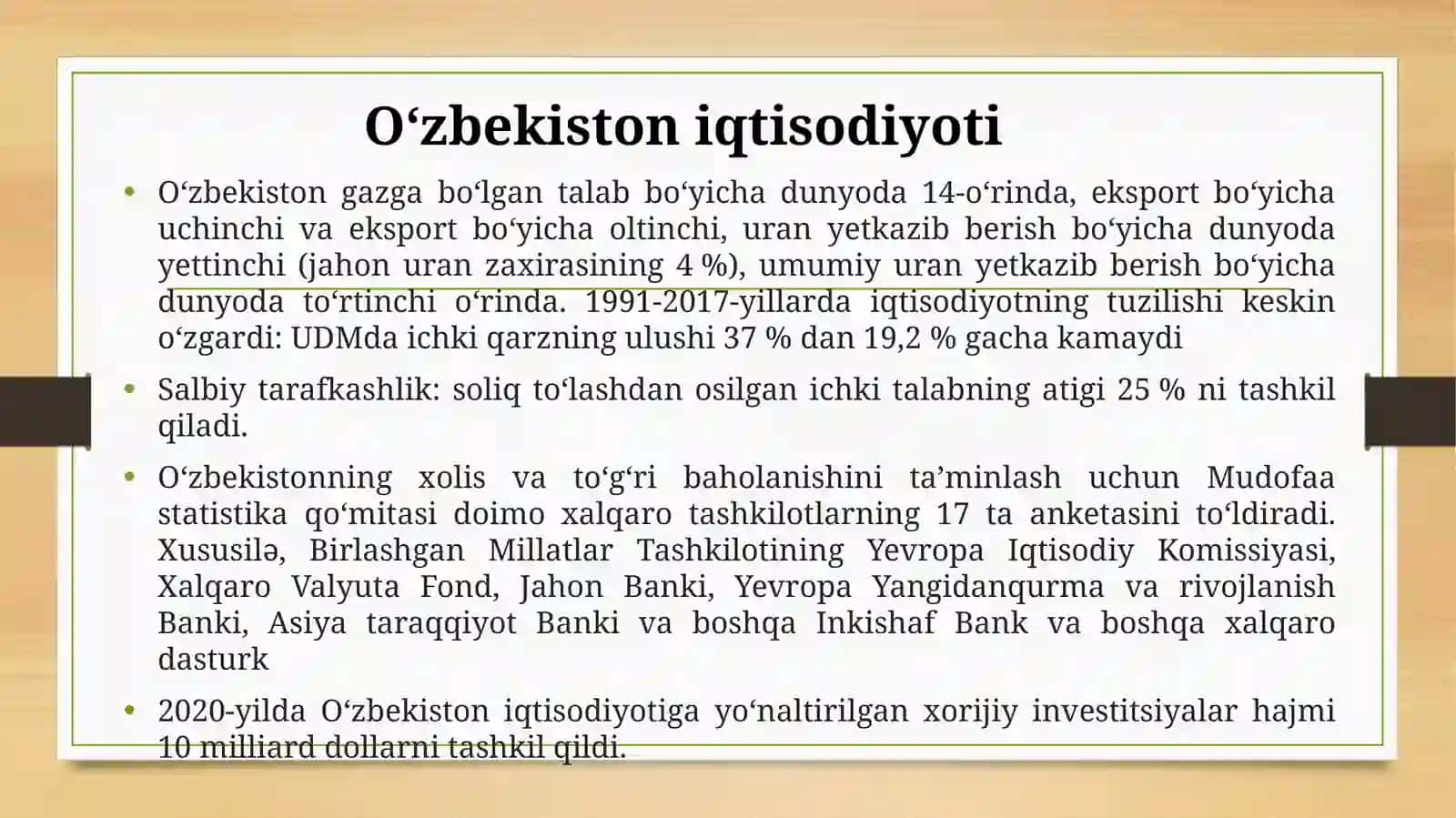 Iqtisodiy o’sish 2