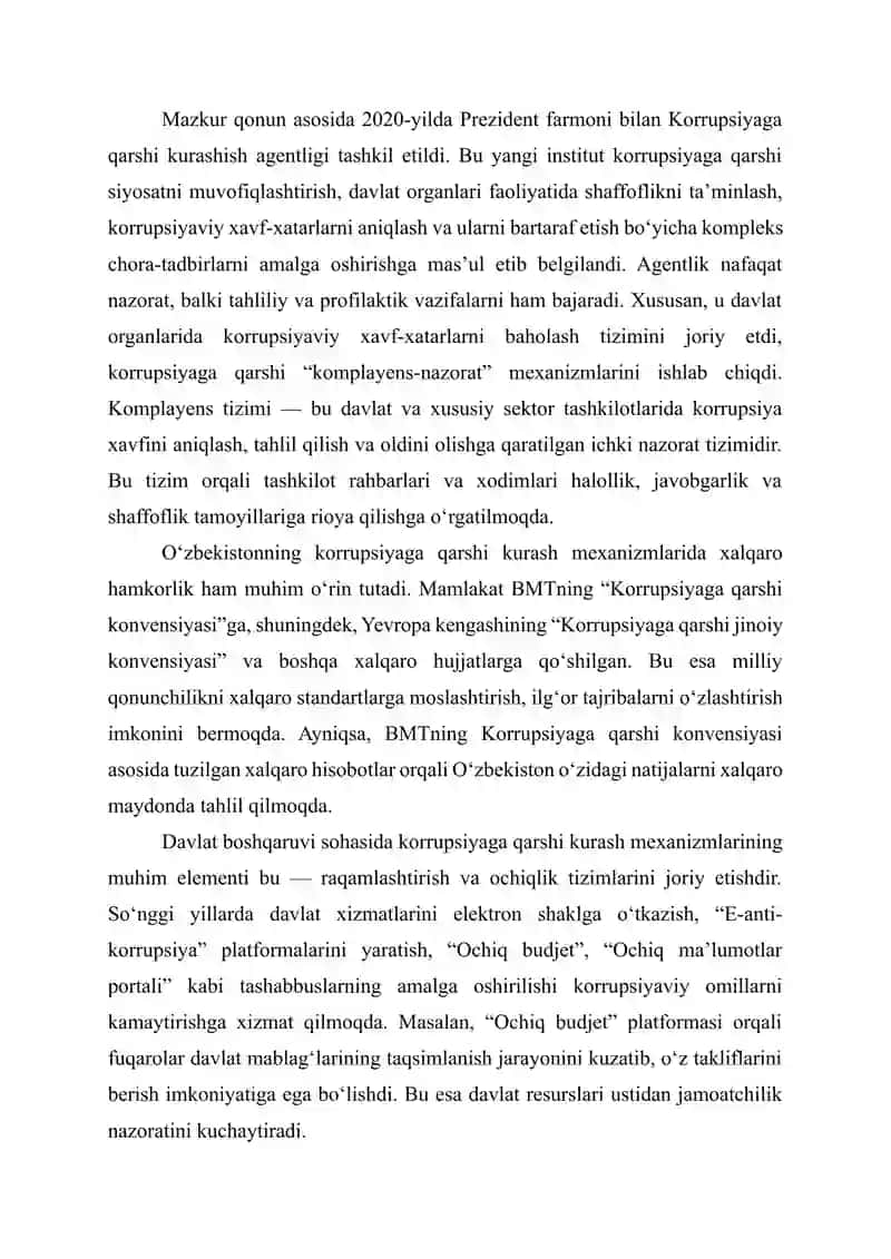 O‘zbekistonda Korrupsiyaga Qarshi Kurash Mexanizmlari 2