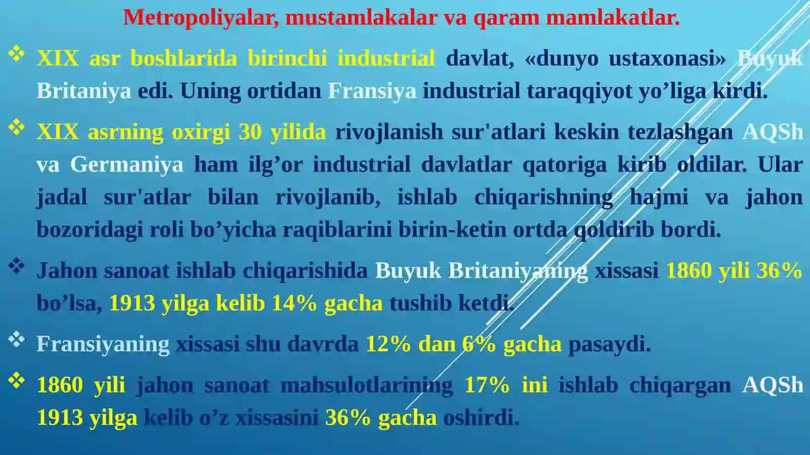 XIX asr – XX asrboshlarida xalqaro munosabatlarning keskinlashuvi 2