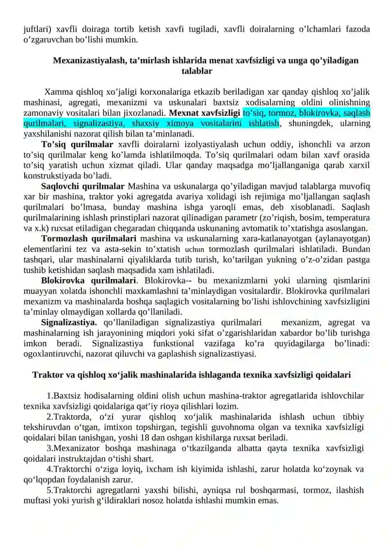 TEXNIKA, YONG‘IN VA ELEKTR XAVFSIZLIGI QOIDALARI 2