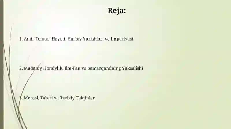 Amir Temurning jahon tarixida tutgan orni 2