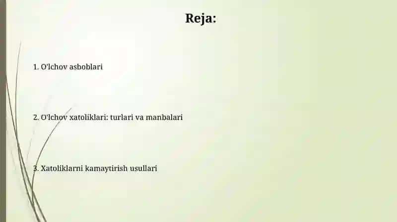 O'lchash asboblari va oʻlchash xatoliklari 2