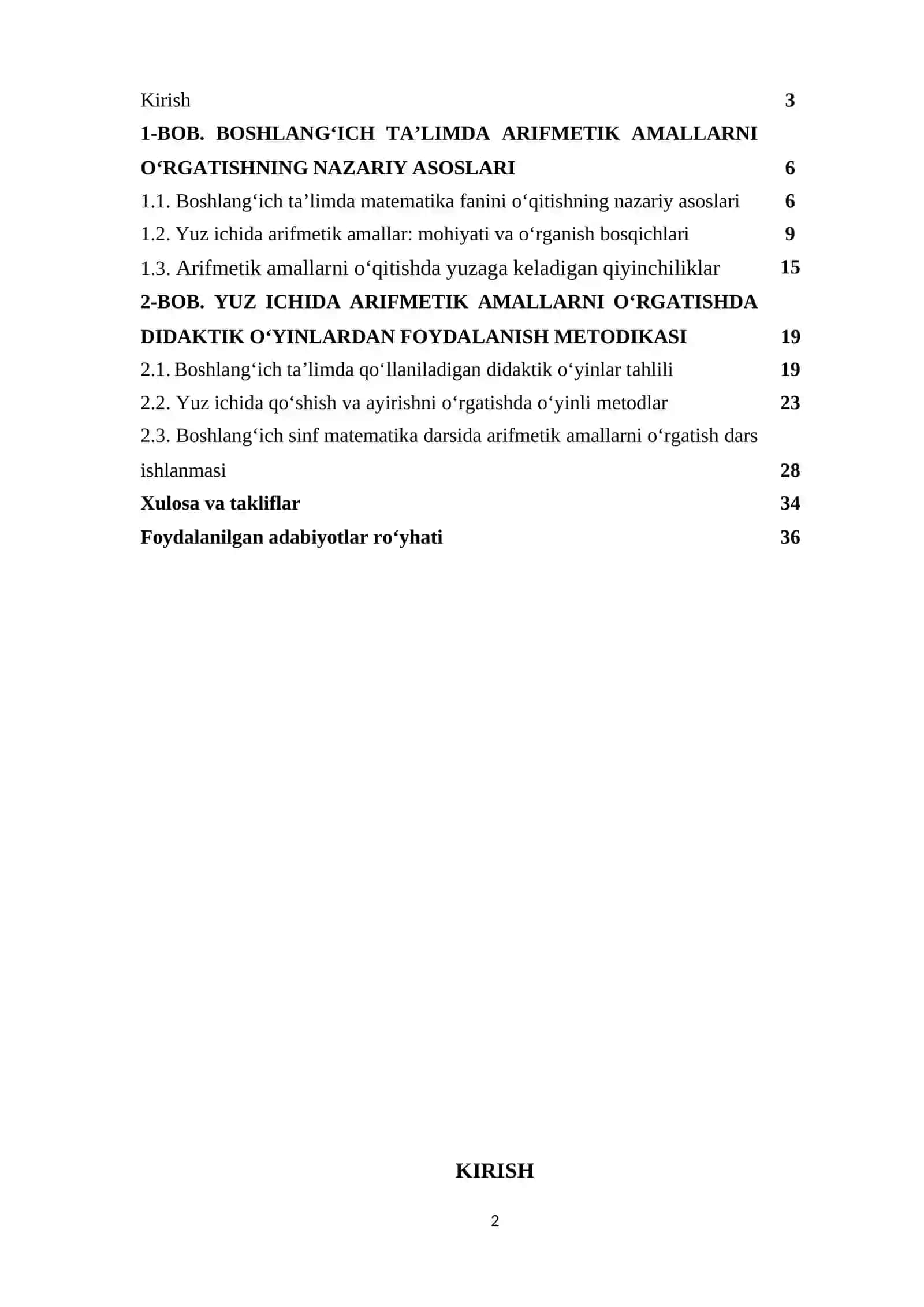 Yuz ichida arifmetik amallarni o‘rgatishda didaktik o‘yinlardan foydalanish metodikasi. 2