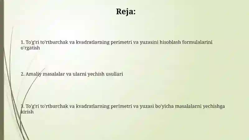 Perimetrni hisoblash formulalari va misollar 2