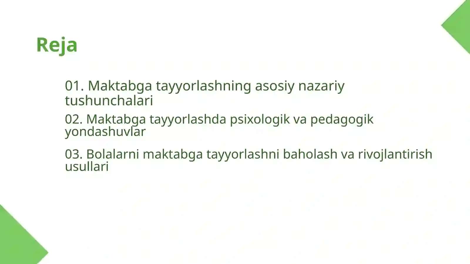 Bolalarni maktabga  tayyorlashning nazariy asoslari 2