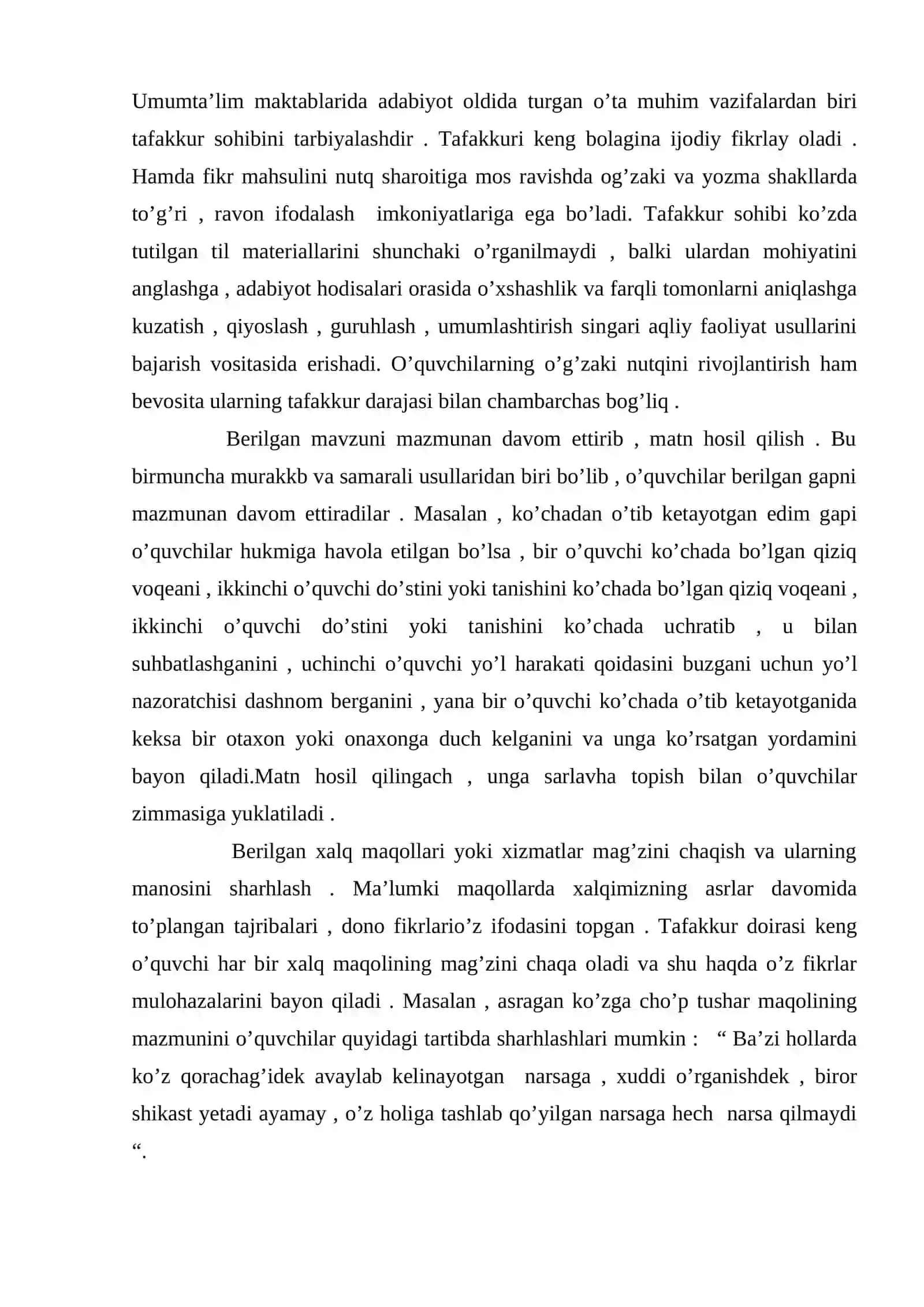 O’quvchilarning og’zaki va yozma nutqini o’stirishda adabiyotning roli 2