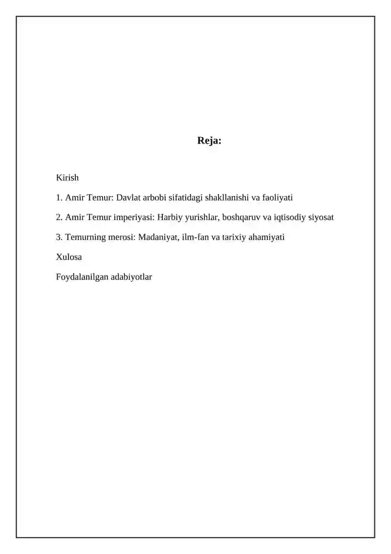 Amir Temur - buyuk davlat arbobi 2