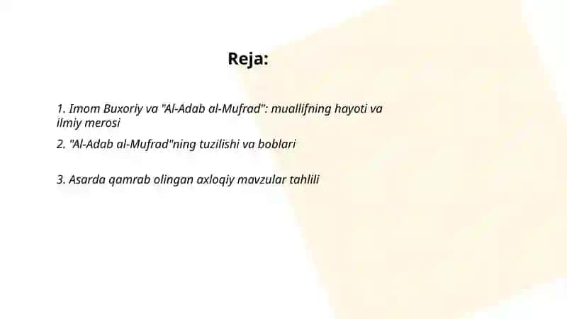 Imom Buxoriyning “Al-Adab al-mufrad” asari 2