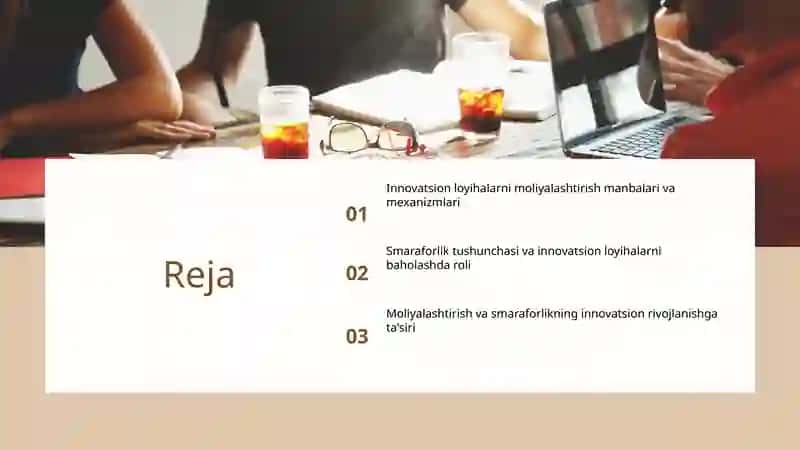 Innovatsion loyihalarning moliyalashtirish tizimi. Inovatsiyalarning smaraforligi 2