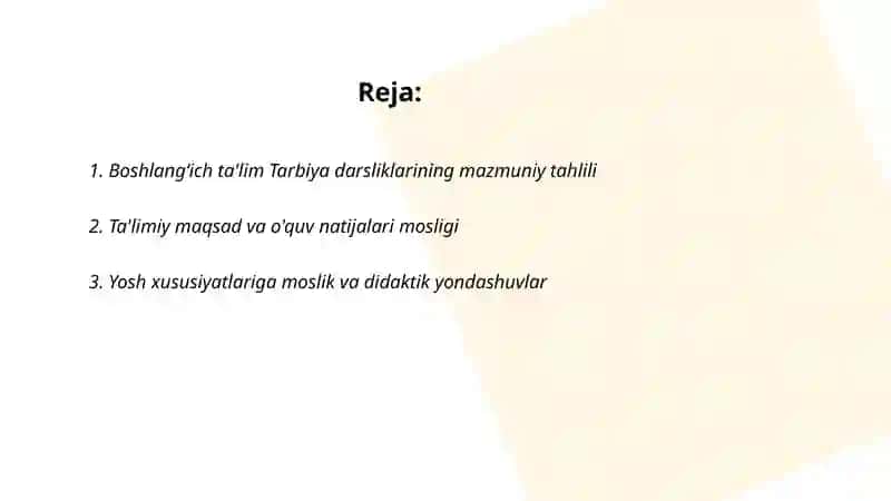 Boshlang‘ich ta'lim Tarbiya darsliklarining mazmuniy tahlili 2