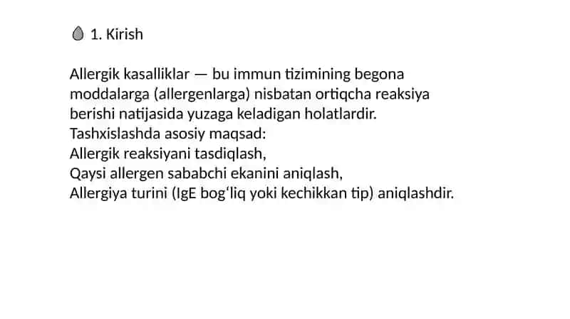 Allergik kasalliklarni tashxislash uchun labarator usullar 2